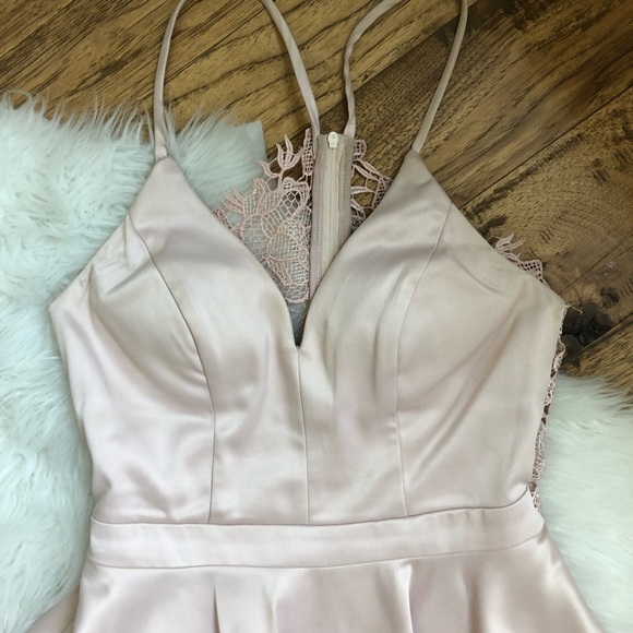 Sequin Hearts Hoco Party Dress 3 Light Pink Sweatheart neck full skirt - Picture 7 of 10